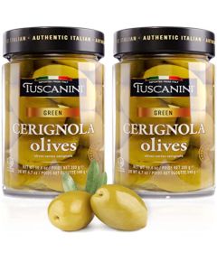 Tuscanini Premium Italian Cerignola Whole Green Jumbo Olives 109oz 2 Pack Mild Smooth Flavor Imported from Italy Kosher