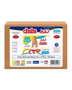 Chubs Water Wet Wipes 240's Pack of 20*12