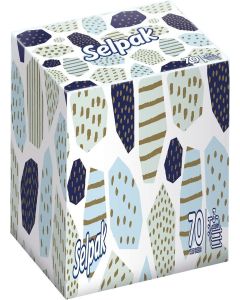 SELPAK Facial Tissue Box Mini 3 Ply, 70 Count