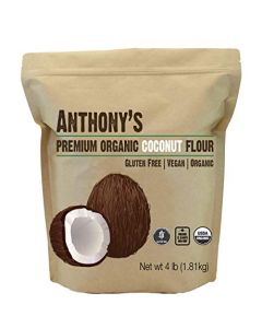 Anthonys Organic Coconut Flour 4 lb Batch Tested Gluten Free Non GMO Vegan Keto Friendly