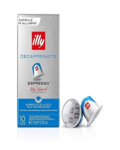 Cafè illy DESCAFEINATED in Capsules Compatible with Nespresso® - Classic Flavor 100% Arabica - 1 pack of 10 capsules