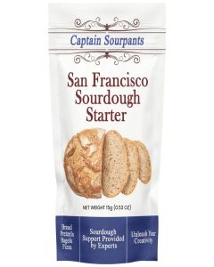 San Francisco Sourdough Starter Culture- 100+ Year Old Dehydrated Heirloom Style Sourdough Starter Kit for Sourdough Bread, Pizza, Buns, Pancakes, Muffins / Easy to follow instructions. By Captain