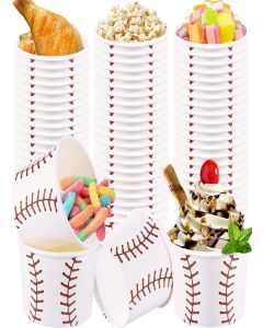 200 Pieces Baseball Party Snack Bowl Ice Cream Bowls 9 oz Soup Cup Baseball Serving Dishes for Parties Disposable Paper Food Tasting Cups Baseball Party Supplies Game Day Decorations Dessert Cups