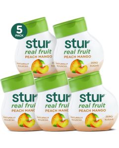 Stur Liquid Water Enhancer - Peach Mango Flavor, 5 Bottles, Naturally Sourced, Zero Sugar, Keto & Vegan Friendly