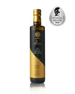 Ellive Ultra Premium Greek Extra Virgin Olive Oil (500ml) / High Polyphenols 934 mg/kg Total Polyphenols Analysed / Cold-Pressed EVOO / Early Harvest / High-Phenolic / High Polyphenol