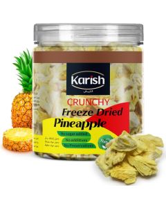 Karish Freeze Dried Pineapple 40 g Jar – Crunchy Tropical Fruit Snack, Portable Healthy Snack, Lightweight Long Shelf Life Treat