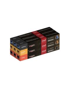 Nespresso Compatible Capsules (3 Flavors: Intenso, Ethiopian Sidamo, Ristretto), Pack of 9 (90 Capsules)