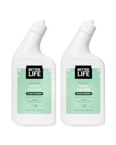 Better Life Toilet Bowl Cleaner Plantbased Stain Odor Remover Tea Tree Peppermint Scent Cleaning Gel Liquid Bathroom Cleaners for Household 24 Oz Pack of 2