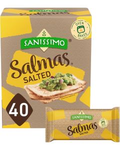 Sanissimo Salmas Salted Oven Baked Corn Crackers - 40 Packs of 3, Gluten Free, Non-GMO, Kosher Certified