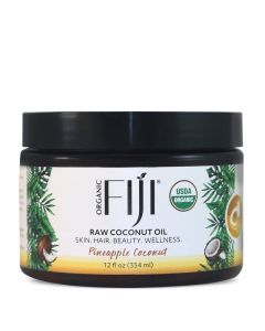 Organic Fiji Raw Cold Pressed Coconut Oil for Hair Skin Face Body Relaxing Massage Oil Pineapple Coconut12 oz for Women Men Baby
