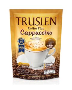 Truslen Coffee Plus Cappuccino 136 g (8 Sachets) / Sugar-Free Instant Cappuccino Mix with L-Carnitine & Taurine