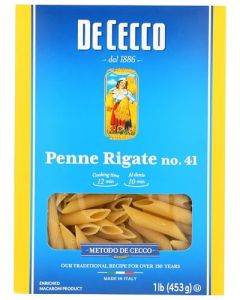 De Cecco Penne Rigate No 41 Pasta 16 Oz Authentic Slow Dried Made with Durum Wheat Versatile Pasta for Sauces Recipes Made in Italy