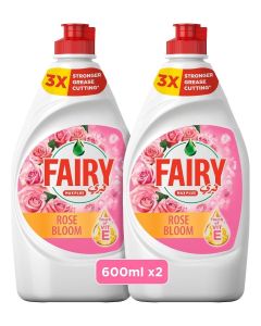 Fairy Dishwashing Liquid, Rose Bloom, 2x600ml