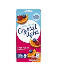 Crystal Light Fruit Punch Artificially Flavored Powdered Drink Mix 72 ct Pack 12 Canisters of 6 Pitcher Packets