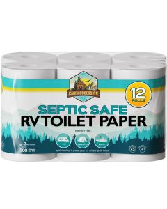 RV Toilet Paper 12 Pack Septic Safe Toilet Paper 2Ply Quick Dissolving Camper Toilet Paper Septic Safe to Prevent Clogs Perfect for Automotive RVs Septic Tank Systems Boats and Camping
