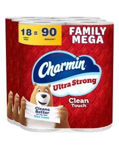 Charmin Ultra Strong Clean Touch Toilet Paper 18 Family Mega Rolls 90 Regular Rolls