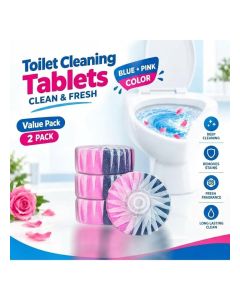 TOILET CLEANING TABLETS 40G 2PCS/CARD – TOILET BOWL CLEANER, TOILET FRESHENER, BLUE & PINK