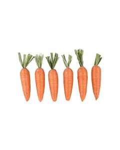 Jute Spring and Easter Fabric Carrots 6 Pieces 3 Inches Tall