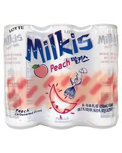 LOTTE Milkis Soda Beverage Peach 845 Fl Oz Pack of 6