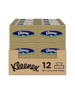 Hand Towel, 12 Boxes x 90 Sheets, Disposable Towel Tissue for Hands, Kitchen and Bathroom use