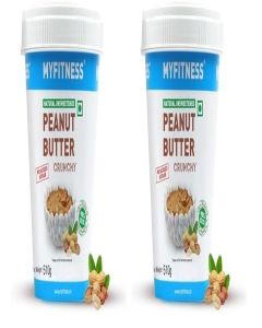 MYFITNESS All Natural Peanut Butter Crunchy 510gm / 100% Roasted Peanuts / 32g High Protein / Nut Butter Spread / No Added Sugar & Salt / No Palm Oil / Zero Cholesterol / Unsweetened Peanut Butter /
