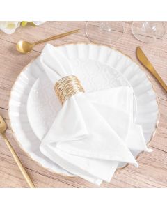 MLMW Fall Cloth Napkins Thanksgiving Linen Cotton Cloth Dinner Napkins Set of 6 White 1616 Rustic Table Napkins for Christmas Wedding Party Fall Decor