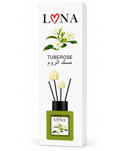 Lona Tuberose Room and Office Air Freshener, 50ml, with a set of reeds and scented roses