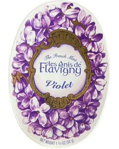 Les Anis de Flavigny French Anise Candy Violet Flavor Hard Candy Natural Gourmet Sweets in Classic Reusable Tin 50g 175 oz