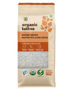 Organic Tattva Organic Biryani Basmati Rice (Long Grain) - Gluten Free, 1Kg