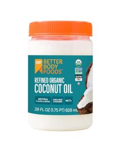 BetterBody Foods Organic Refined Coconut Oil 28 Fl Oz All Purpose Oil for Cooking Baking Hair and Skin Care
