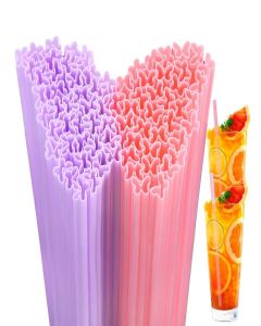 Potchen 50 Pcs Butterfly Shape Plastic Straws 9 Inch Disposable Drinking Cute Straws for Butterfly Spring Party Bachelorette Birthday Wedding Baby Shower Party Favor Supplies (Pink + Purple)