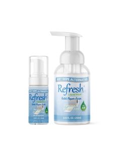 Refresh Liquid Wipe Free Toilet Paper Foam EcoFriendly Wet Wipe Alternative For Sensitive Skin with Aloe and Witch Hazel Plumbing Safe 250ml50ml Combo 1014 Total Fl Oz