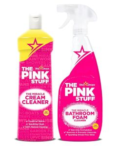 The Pink Stuff Bathroom Foam Cleaner and Cream Cleaner