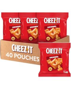 Cheez-It Original Cheese Crackers, Baked Snack Crackers, 40 Pouches, 40oz Case