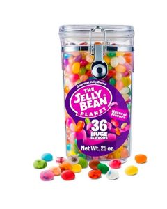 The Jelly Bean Planet Gourmet Jelly Beans Bulk 25 Oz Jar 36 Natural Fruit Flavors Kosher Candy Plant Based Colors Gluten Free Jellybeans Easter Candy Gift Allergen Friendly Basket Stuffers