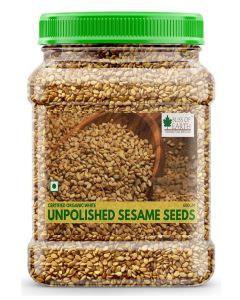 Organic Unpolished White Sesame Seeds 600 gm For Eating, Raw Til Seeds