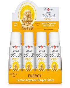 The Ginger People Rescue Shots - Energy Boosting, Caffeine Free Energy, Digestive Heath, Lemon & Cayenne Flavor, 2 Fl Oz (Pack of 12)