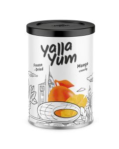 YallaYum Freeze-Dried Mango, 40g / 100% Fruit, Non-GMO, No Added Sugar, Gluten-Free,No Additives Added, Vegan, Made From 400g Fresh Mango / Healthy Snack for On-the-Go