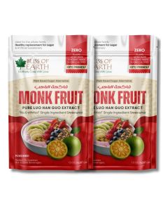 Pure Monk Fruit Sweetener Without Erythritol, Zero Calorie Sugar Free Sweetener, Keto & Diabetic Friendly, Pure Monk Extract, Sugar Substitute for Tea, Coffee, Baking & Cooking 1.5OZ- Pack of 2