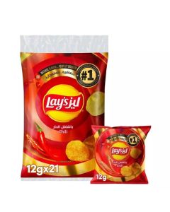 Lays Chili Flavored Potato Chips-21X12gms
