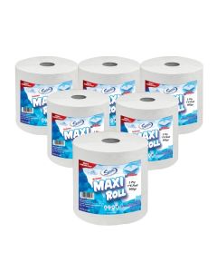 Maxi Roll Tissue Paper, 900g, Hand Towels 2 Ply - 6 Rolls