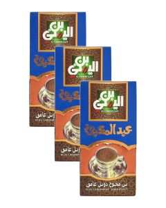 Abdelmaboud Plus Cardamom Ground Coffee – Dark Roast, Fine Grind – 3 x 100g Bundle / Bold Spiced Flavor