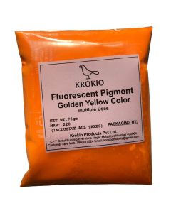 Krokio Fluorescent Pigment Powder for Candle Making Colors Dye Pack of 75gm Golden Yellow