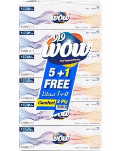 WOW Classic Facial Tissue 200 X 2 Ply, 5+1 Pack