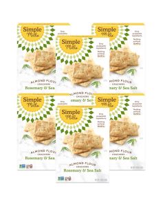 Simple Mills Almond Flour Crackers Rosemary Sea Salt Gluten Free Vegan Healthy Snacks 425 Ounce Pack of 6