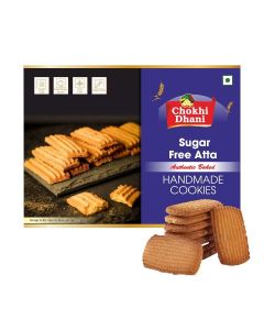 Sugar free atta Cookies 200g - Crispy Biscuits without sugar- Healthy Home/Office Snack