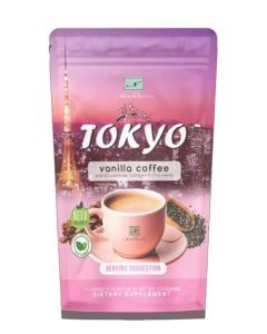Tokyo Vanilla Coffee – 210g (10 Sachets) / Glutathione & Collagen Drink for Skin Brightening, Anti-Aging & Keto-Friendly Energy Boost
