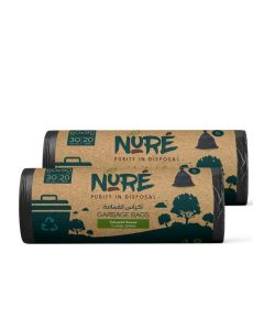 Nure, Bio-Degradable Purity In Disposal Garbage Bag,30 Gallons, 20 Pcs, 60cmx90cm,Pack of 2