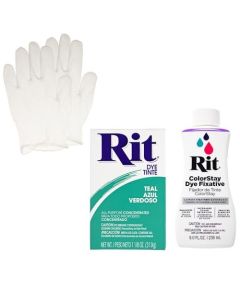Rit Dye Powder with ColorStay Fixative Bundle All in One Kit with Gloves to Reduce Color Bleed