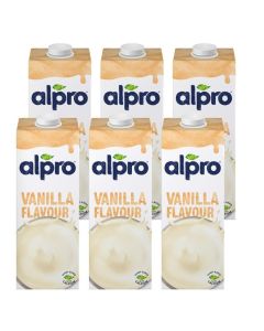 Alpro Soya Vanilla, 100% Plant-Based, Lactose & Dairy Free - 1L (6x1L)